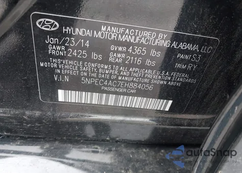 2014 Hyundai Sonata Limited из США, поврежденный, VIN 5NPEC4AC7EH884056